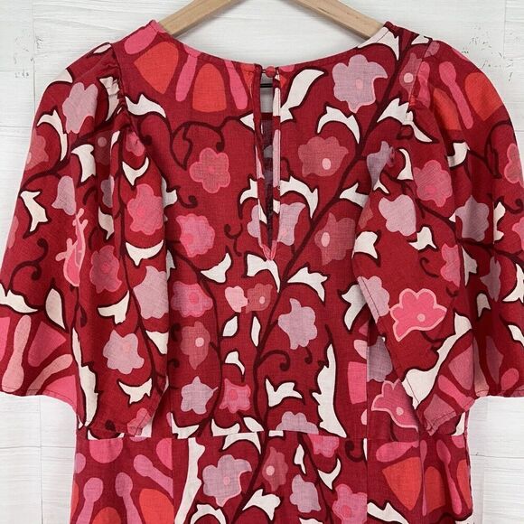 RHODE x Target Zinnia Linen Blend Floral Bell Sleeve Midi Dress Size XL / 17 - Picture 8 of 16